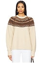 view 1 of 4 Andrea Fairisle Sweater in Beige & Brown Multi