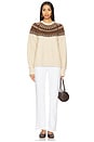 view 4 of 4 Andrea Fairisle Sweater in Beige & Brown Multi