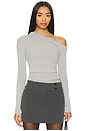 Katalina Off The Shoulder Sweater in Light Grey