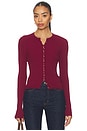 view 1 of 4 Gema Rib Cardigan in Dark Cherry