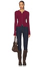 view 4 of 4 Gema Rib Cardigan in Dark Cherry