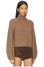 view 2 of 4 Martinea Funnel Neck Sweater in Heather Brown