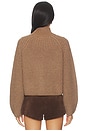 view 3 of 4 Martinea Funnel Neck Sweater in Heather Brown