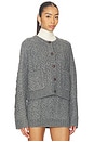 view 2 of 4 Ibona Cable Cardigan in Dark Heather Grey