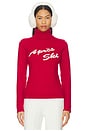 Georgina Pullover Sweater in Red & Ivory
