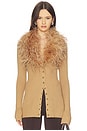 view 1 of 4 Jovana Feather Cardigan in Camel
