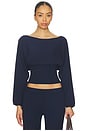 view 1 of 4 Liza Boat Neck Sweater in Navy