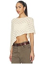 view 3 of 5 Emery Textured Poncho in Ivory