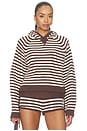 view 1 of 4 Pauley Knit Hoodie in Brown & Ivory Stripe