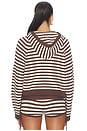 view 4 of 4 Pauley Knit Hoodie in Brown & Ivory Stripe