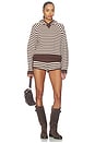 view 5 of 4 Pauley Knit Hoodie in Brown & Ivory Stripe