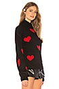 view 2 of 4 Heart Sweater in Black & Red