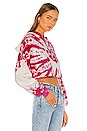 view 2 of 4 Tie Dye Crop Hoodie in Pink Swirl