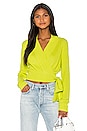 view 1 of 5 Kai Wrap Sweater in Lime Green
