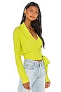 view 2 of 5 Kai Wrap Sweater in Lime Green