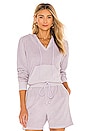 view 1 of 4 Wyatt Crop Puff Sleeve Hoodie in Lavender