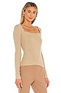 view 2 of 4 Tie Back Fitted Rib Sweater in Nude
