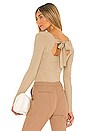 view 3 of 4 Tie Back Fitted Rib Sweater in Nude