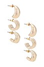 view 2 of 3 Maya Earring Set in Gold