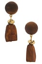 view 1 of 2 PENDIENTES KELSEY in Brown Tortoise