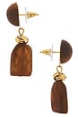 view 2 of 2 PENDIENTES KELSEY in Brown Tortoise