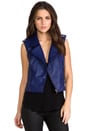 view 3 of 8 All Day Vegan Leather Moto Jacket w/ Removable Sleeves in Navy