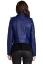 view 5 of 8 All Day Vegan Leather Moto Jacket w/ Removable Sleeves in Navy