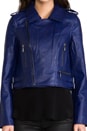 view 6 of 8 All Day Vegan Leather Moto Jacket w/ Removable Sleeves in Navy