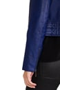 view 8 of 8 All Day Vegan Leather Moto Jacket w/ Removable Sleeves in Navy