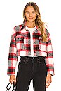 view 1 of 4 Roxy Cropped Shacket in Red Plaid