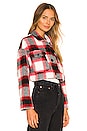view 2 of 4 Roxy Cropped Shacket in Red Plaid