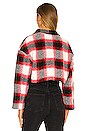 view 3 of 4 Roxy Cropped Shacket in Red Plaid