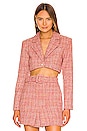 view 1 of 4 Amira Cropped Blazer in Pink Multi