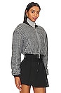 view 4 of 6 x Rachel Sabrina Bomber Jacket in Black White Check