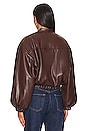 view 4 of 5 x Rachel Ana Faux Leather Bomber Jacket in Pecan Brown