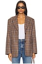 view 1 of 6 VESTE LEAH in Brown Plaid Multi