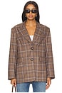 view 2 of 6 VESTE LEAH in Brown Plaid Multi