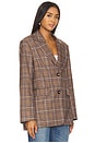 view 3 of 6 VESTE LEAH in Brown Plaid Multi