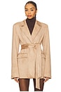 view 1 of 5 Eva Faux Suede Jacket in Light Tan
