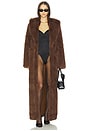 Vincent Faux Fur Coat in Golden Brown