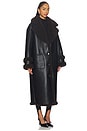 view 3 of 4 Irving Faux Leather Coat in Black & Dark Brown