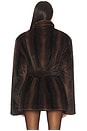 view 3 of 4 x Christina Elezaj Andrea Faux Fur Jacket in Dark Brown