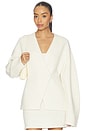 view 1 of 5 Martine Textured Wrap Knit Jacket in Cream