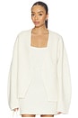 view 2 of 5 Martine Textured Wrap Knit Jacket in Cream