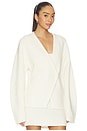 view 3 of 5 Martine Textured Wrap Knit Jacket in Cream