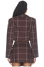 view 4 of 4 Brent Cropped Blazer in Merlot Check