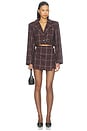 view 5 of 4 Brent Cropped Blazer in Merlot Check