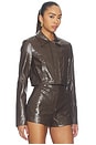 view 4 of 5 Arden Faux Croc Jacket in Dark Brown