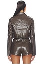 view 5 of 5 Arden Faux Croc Jacket in Dark Brown