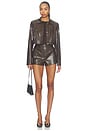 view 6 of 5 Arden Faux Croc Jacket in Dark Brown